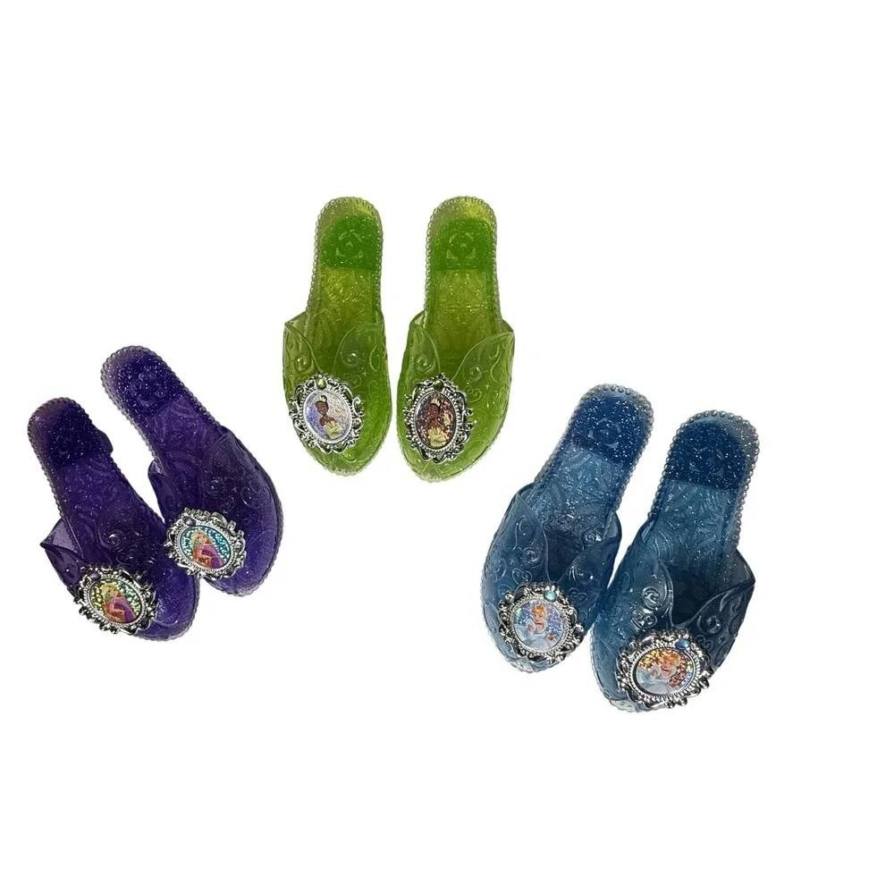 Disney Princess Plastic Jelly Costume Sandals Bundle of 3 Tiana Rapunzel Sz 9/10